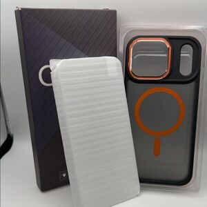 Premium Black and Orange iPhone 17 Pro Max MagSafe Case. Brand New.